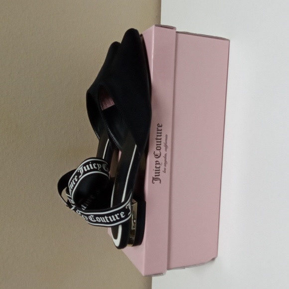 Juicy Couture Catalina Black Pointed Toe Flat Sandal Size 8.5 - Picture 6 of 8